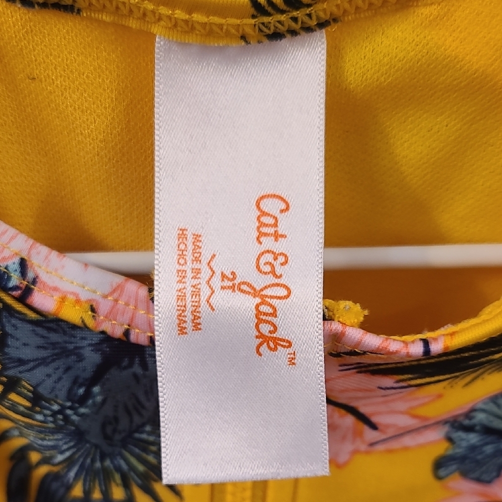 Cat & Jack Yellow Floral Swimsuit - Picture 2 of 3